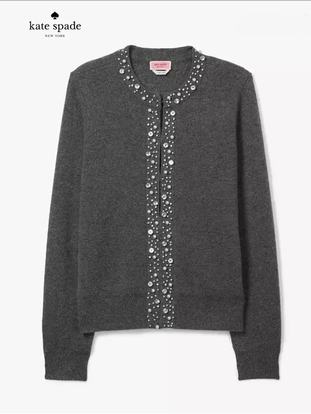 Kate Spade New York Pearl Rhinestone Cardigan Sweater